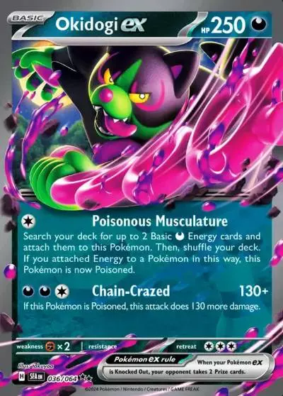 Okidogi ex 36/64 Shrouded Fable Pokemon card
