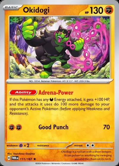Okidogi 111/167 Twilight Masquerade Pokemon card