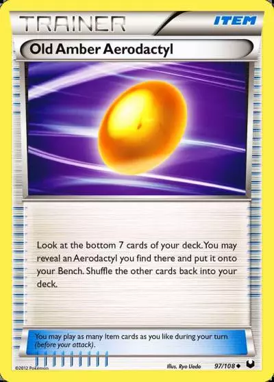 Old Amber Aerodactyl 97/108 Dark Explorers Pokemon card