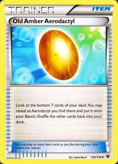 Old Amber Aerodactyl 106/124 Fates Collide Pokemon card
