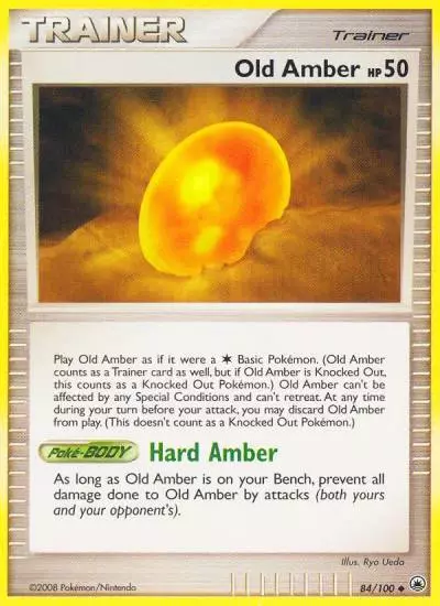Old Amber 84/100 Majestic Dawn Pokemon card