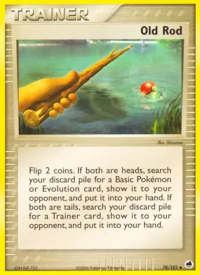 Old Rod 78/101 Dragon Frontiers Pokemon card