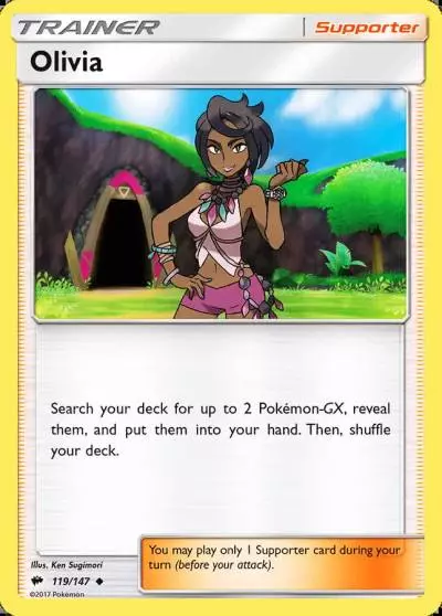 Olivia 119/147 Burning Shadows Pokemon card