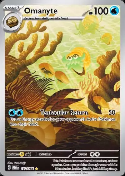 Omanyte 180/165 151 Pokemon card