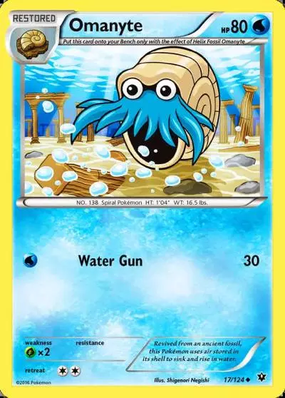 Omanyte 17/124 Fates Collide Pokemon card