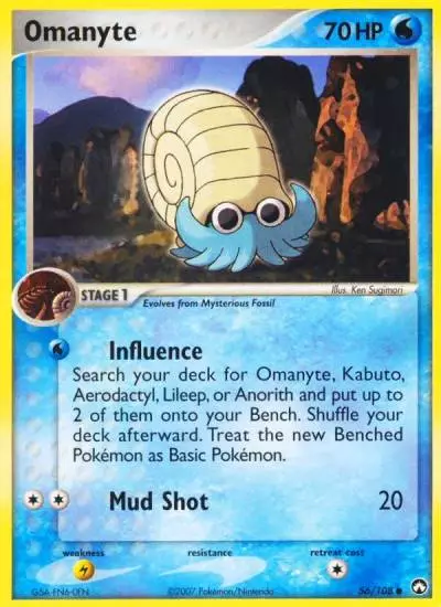 Omanyte 56/108 Power Keepers Pokemon card