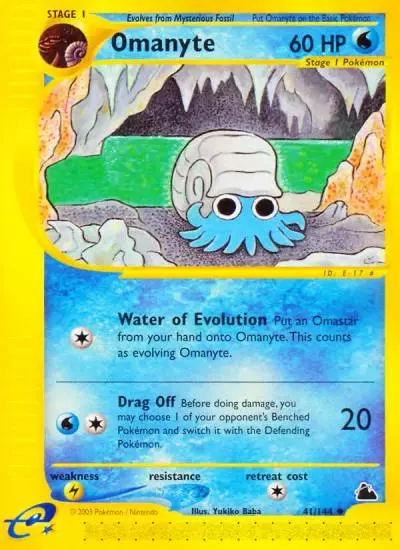 Omanyte 41/144 Skyridge Pokemon card