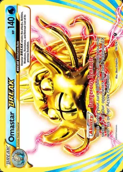 Omastar BREAK 19/124 Fates Collide Pokemon card