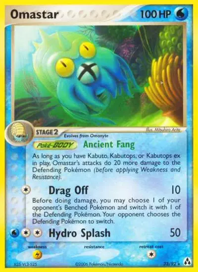Omastar 23/92 Legend Maker Pokemon card