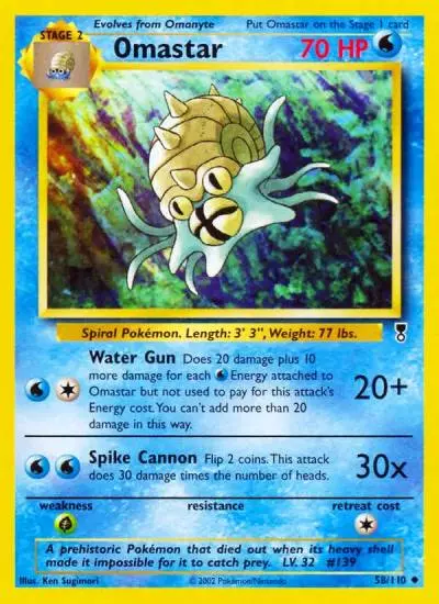Omastar 58/110 Legendary Collection Pokemon card
