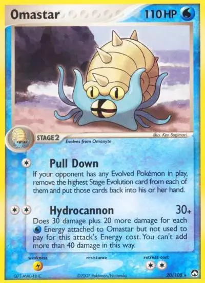 Omastar 20/108 Power Keepers Pokemon card