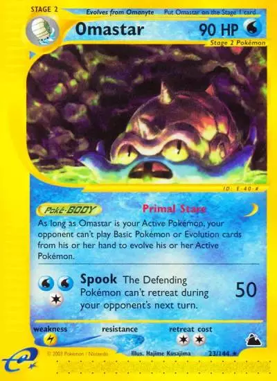 Omastar 23/144 Skyridge Pokemon card
