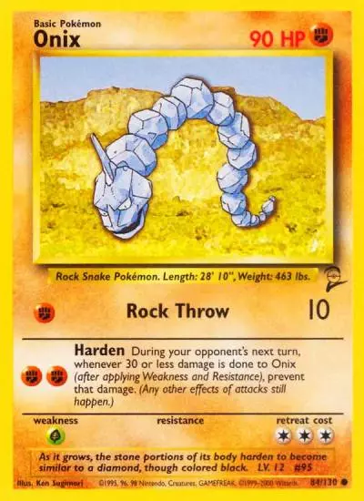 Onix 84/130 Base Set 2 Pokemon card
