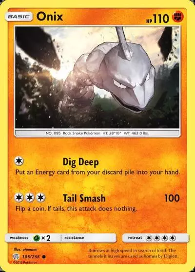 Onix 105/236 Cosmic Eclipse Pokemon card