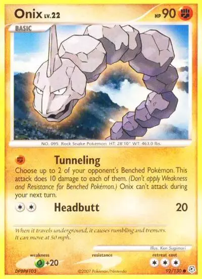 Onix 92/130 Diamond & Pearl Pokemon card