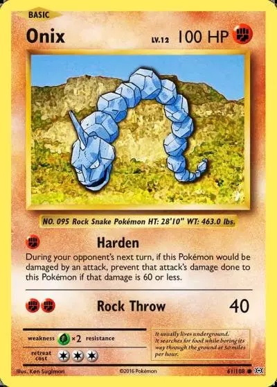 Onix 61/108 Evolutions Pokemon card