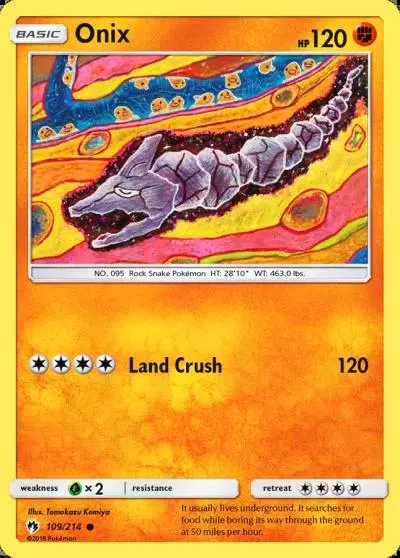 Onix 109/214 Lost Thunder Pokemon card