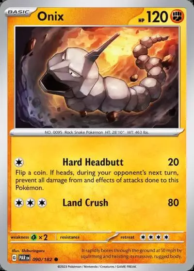 Onix 90/182 Paradox Rift Pokemon card