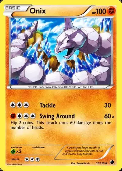 Onix 61/116 Plasma Freeze Pokemon card