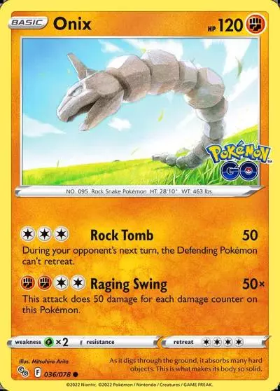 Onix 36/78 Pokémon GO Pokemon card