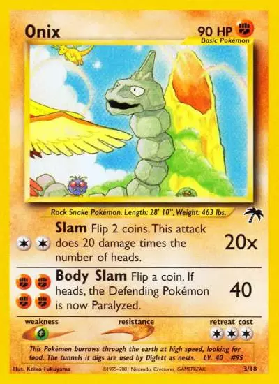 Onix 3/18 Southern Islands Pokemon card