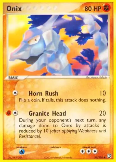 Onix 69/109 Team Rocket Returns Pokemon card