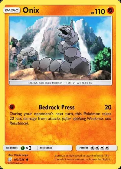 Onix 103/236 Unified Minds Pokemon card
