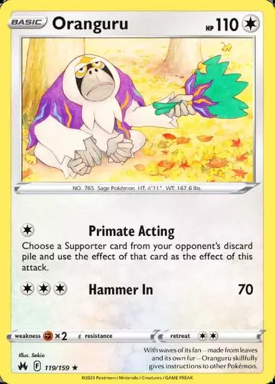 Oranguru 119/159 Crown Zenith Pokemon card
