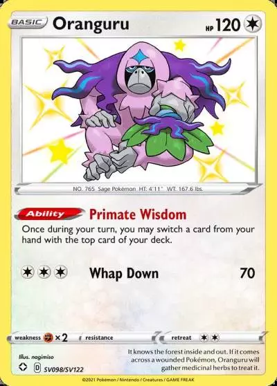 Oranguru SV098/122 Shining Fates Shiny Vault Pokemon card