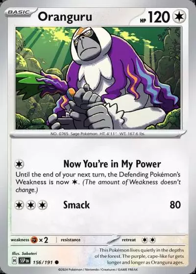 Oranguru 156/191 Surging Sparks Pokemon card