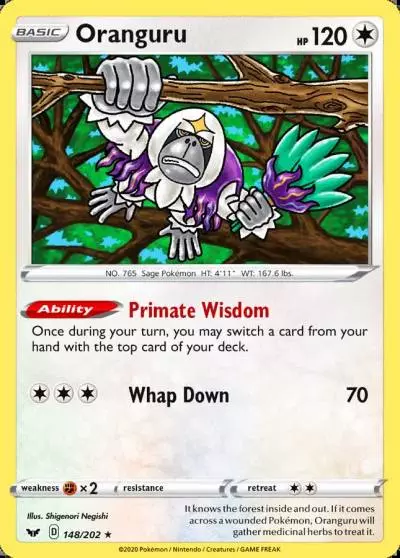 Oranguru 148/202 Sword & Shield Pokemon card