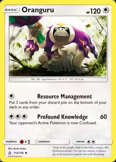 Oranguru 114/156 Ultra Prism Pokemon card