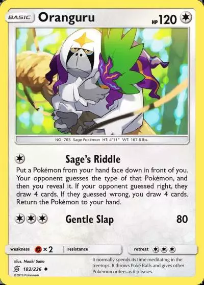 Oranguru 182/236 Unified Minds Pokemon card