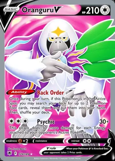 Oranguru V 179/189 Astral Radiance Pokemon card