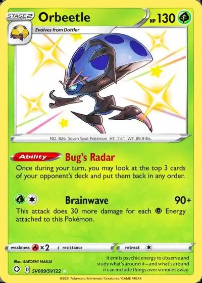 Orbeetle SV009/122 Shining Fates Shiny Vault Pokemon card
