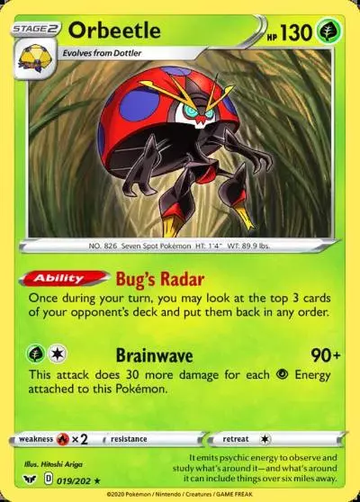 Orbeetle 19/202 Sword & Shield Pokemon card