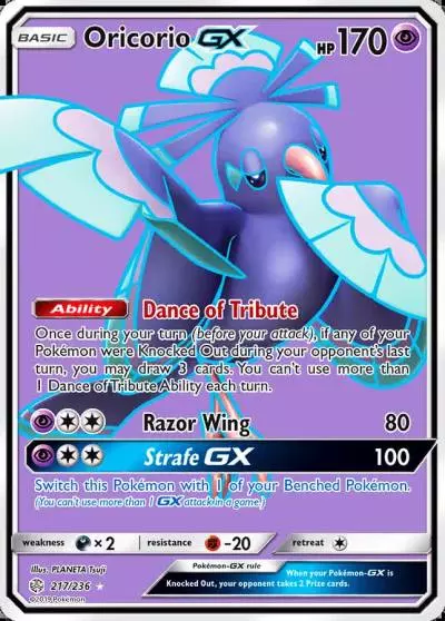 Oricorio-GX 217/236 Cosmic Eclipse Pokemon card