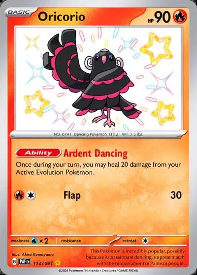 Oricorio 113/91 Paldean Fates Pokemon card
