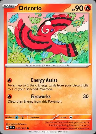 Oricorio 26/191 Surging Sparks Pokemon card