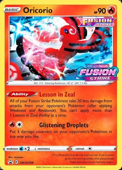 Oricorio SWSH168/307 SWSH Black Star Promos Pokemon card