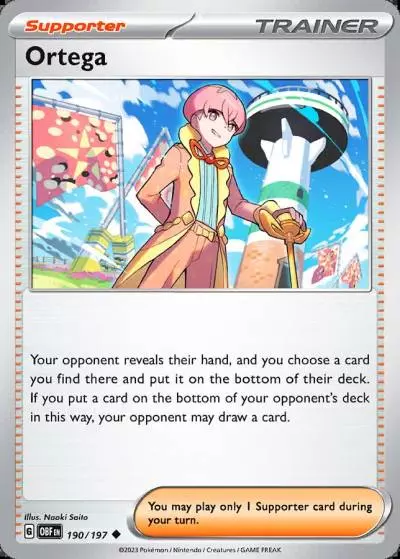 Ortega 190/197 Obsidian Flames Pokemon card