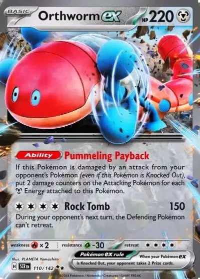 Orthworm ex 110/142 Stellar Crown Pokemon card