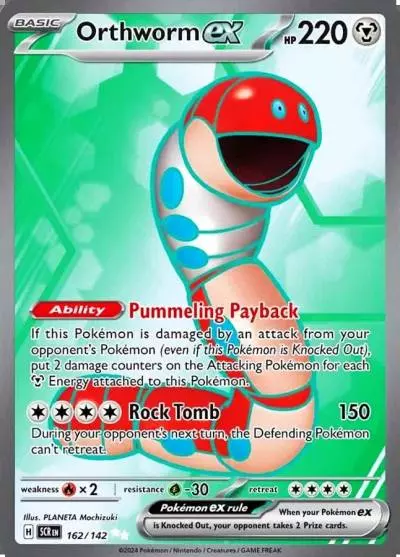 Orthworm ex 162/142 Stellar Crown Pokemon card