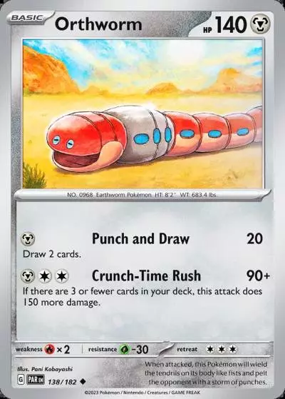 Orthworm 138/182 Paradox Rift Pokemon card