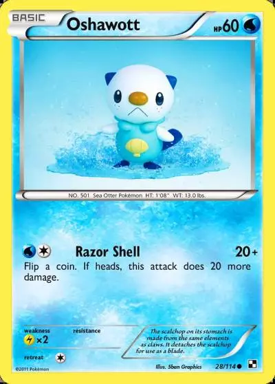 Oshawott 28/114 Black & White Pokemon card