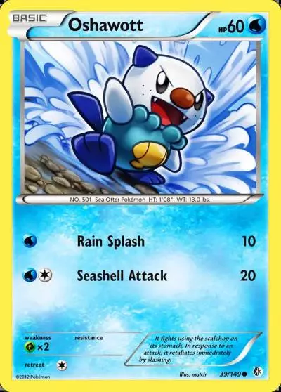 Oshawott 39/149 Boundaries Crossed Pokemon card