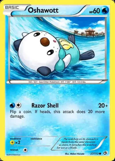 Oshawott 37/113 Legendary Treasures Pokemon card