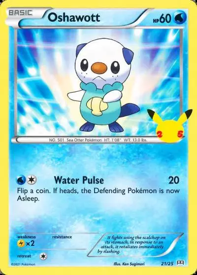 Oshawott 21/25 McDonald's Collection 2021 Pokemon card