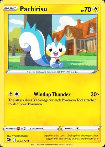 Pachirisu 52/172 Brilliant Stars Pokemon card