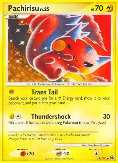 Pachirisu 43/100 Majestic Dawn Pokemon card